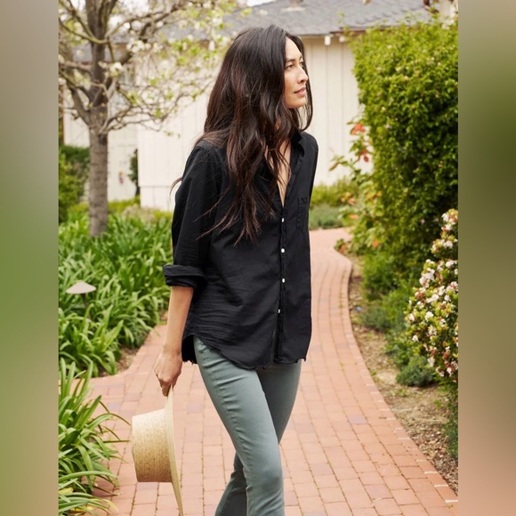Frank & Eileen Tops - Frank & Eileen Famous Denim Black Relaxed Button Up Eileen Cotton Top Large